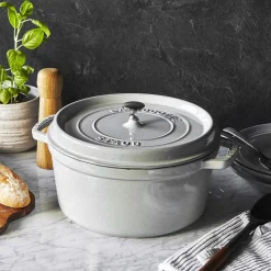 Cocotte 24 cm, rund, Weisser Trüffel, Gusseisen