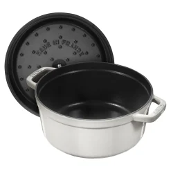 Cocotte 24 cm, rund, Weisser Trüffel, Gusseisen