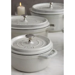 Cocotte 20 cm, rund, Weisser Trüffel, Gusseisen