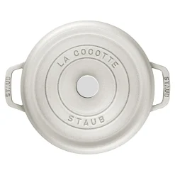 Cocotte 22 cm, rund, Weisser Trüffel, Gusseisen