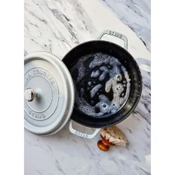Cocotte 22 cm, rund, Weisser Trüffel, Gusseisen