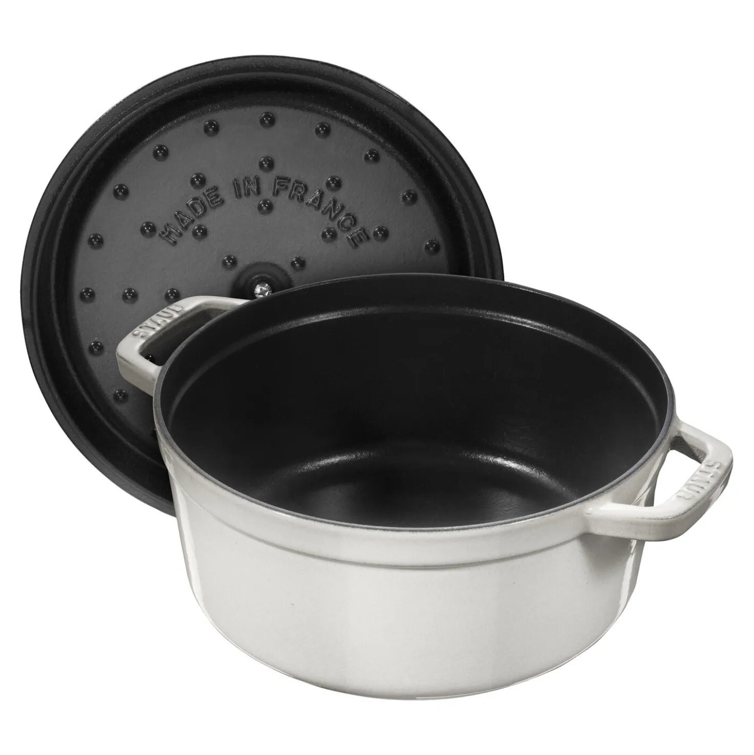 Cocotte 18 cm, rund, Weisser Trüffel, Gusseisen