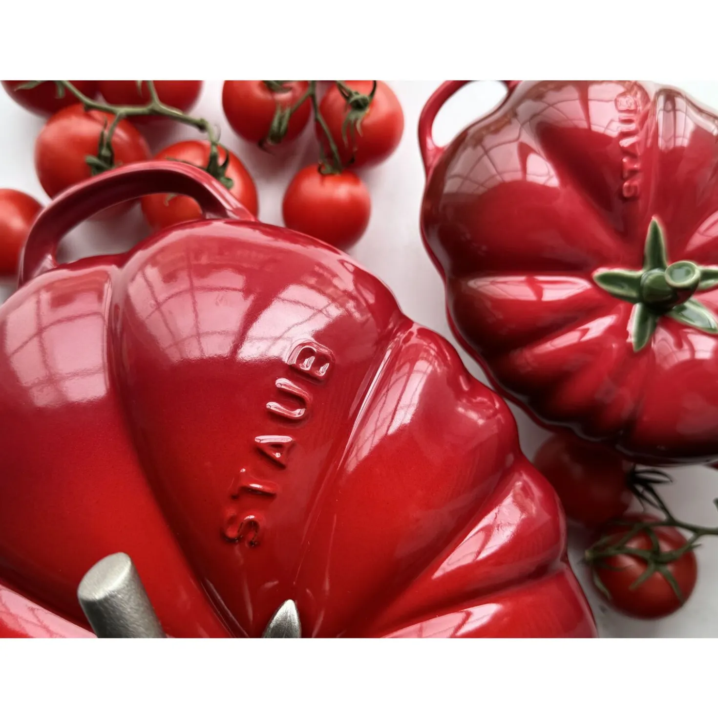 Cocotte 25 cm, Tomate, Kirsch-Rot, Gusseisen