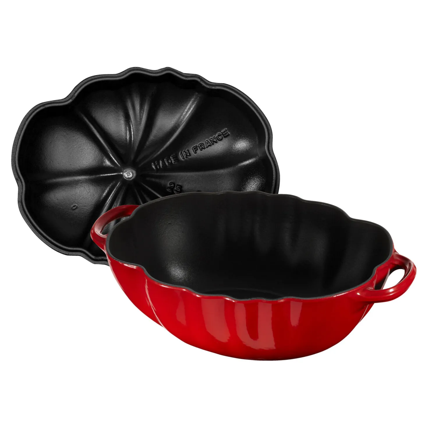 Cocotte 25 cm, Tomate, Kirsch-Rot, Gusseisen