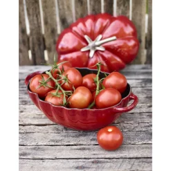 Cocotte 25 cm, Tomate, Kirsch-Rot, Gusseisen
