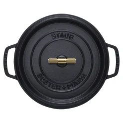 Cocotte Buster+Punch 28 cm, rund, Schwarz, Gusseisen