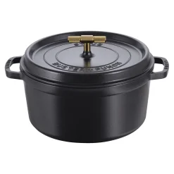 Cocotte Buster+Punch 28 cm, rund, Schwarz, Gusseisen