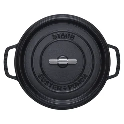 Cocotte Buster+Punch 28 cm, rund, Schwarz, Gusseisen