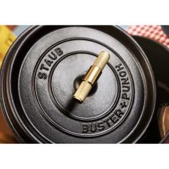 Cocotte Buster+Punch 24 cm, rund, Schwarz, Gusseisen