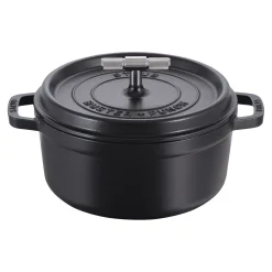 Cocotte Buster+Punch 24 cm, rund, Schwarz, Gusseisen