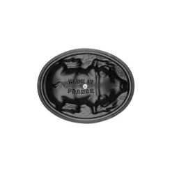 Cocotte Schweinedeckel 17 cm, oval, Graphit-Grau, Gusseisen