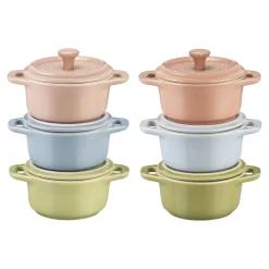 Cocotte Set Macaron 6-tlg, rund, Keramik
