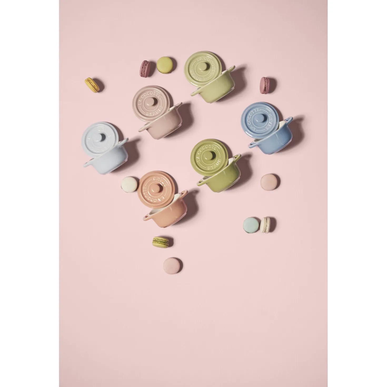 Cocotte Set Macaron 6-tlg, rund, Keramik