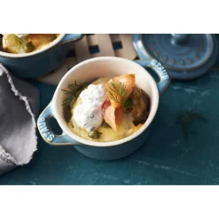 Cocotte Set 4-tlg, rund, Antik-Türkis, Keramik