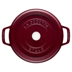 Cocotte tief 24 cm, rund, Bordeaux, Gusseisen
