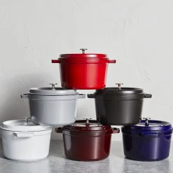 Cocotte tief 24 cm, rund, Graphit-Grau, Gusseisen