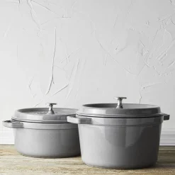 Cocotte tief 24 cm, rund, Graphit-Grau, Gusseisen