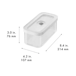 CUBE Box M / 21 cm, Transparent-Weiß