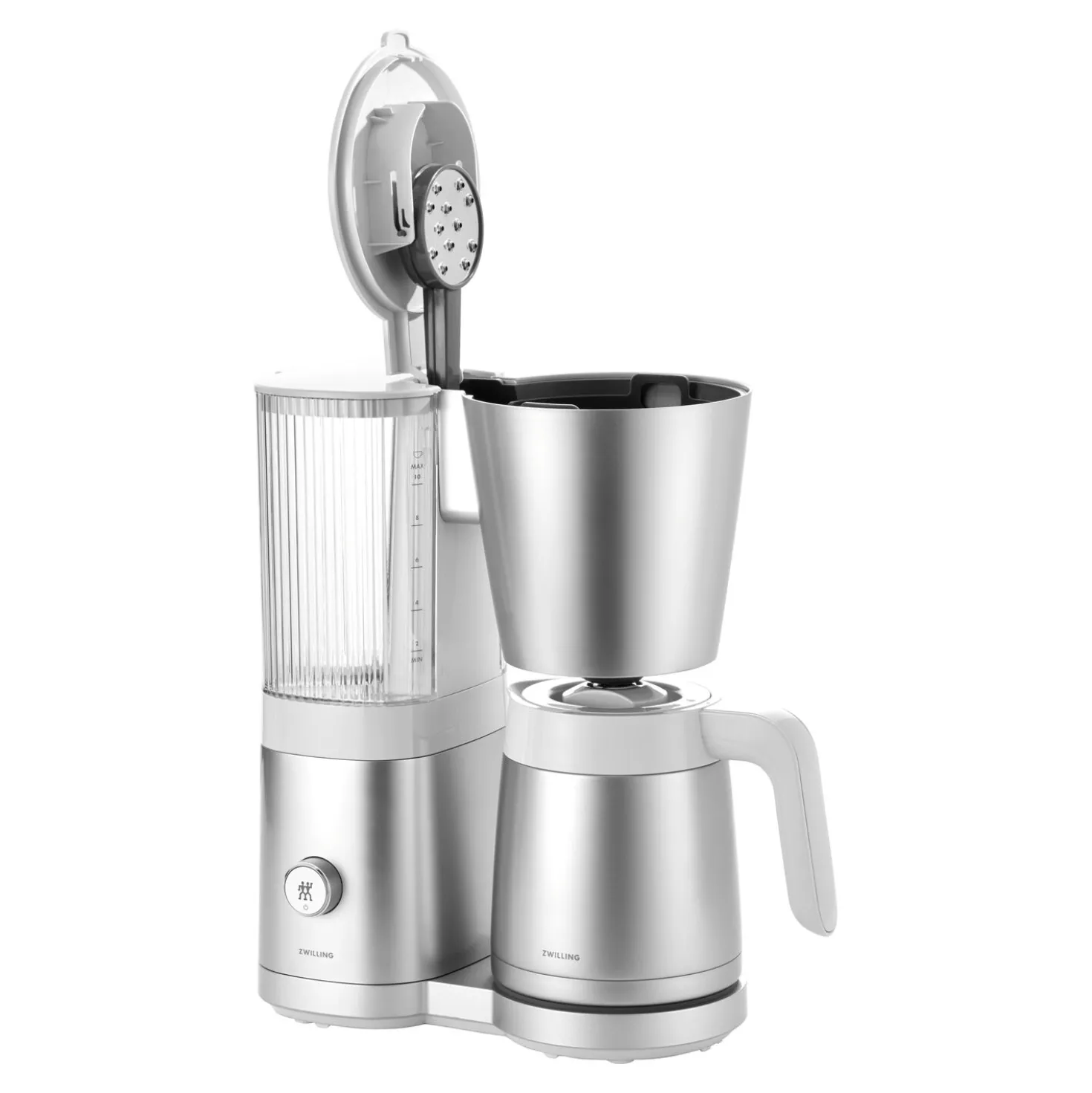 Filterkaffeemaschine, 1,25 l, Silber-Weiß