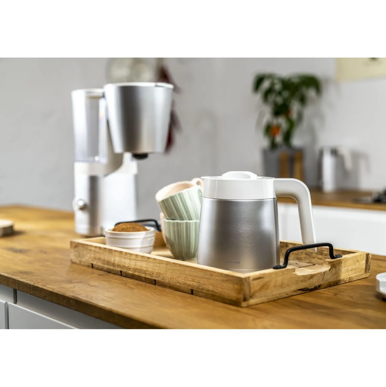 Filterkaffeemaschine, 1,25 l, Silber-Weiß