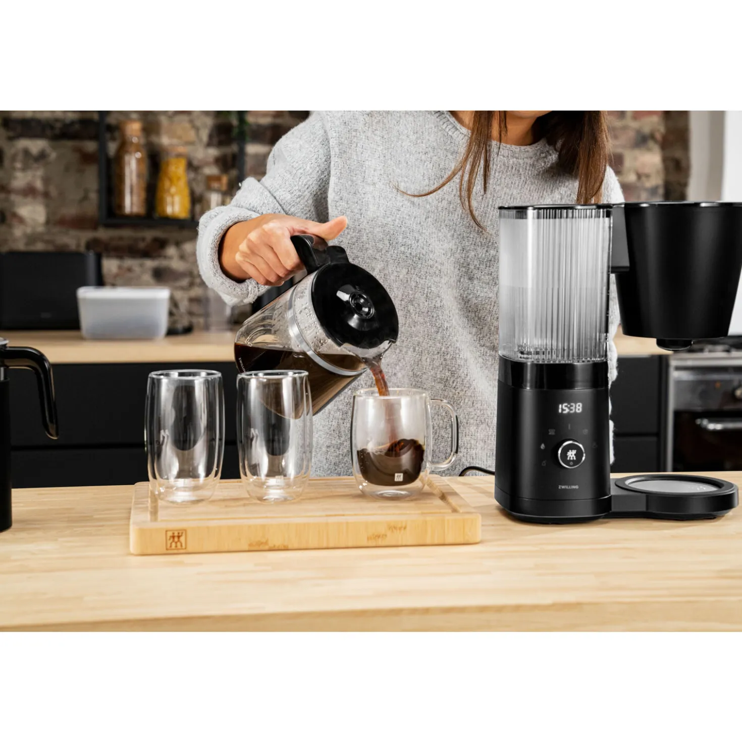 Filterkaffeemaschine, 1,5 l, Schwarz