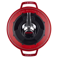 Fondue Set 20 cm, rund, Kirsch-Rot, Gusseisen