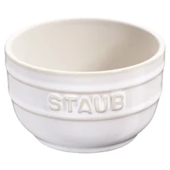 F&ouml;rmchenset 9 cm / 2-tlg, rund, Elfenbein-Weiß, Keramik
