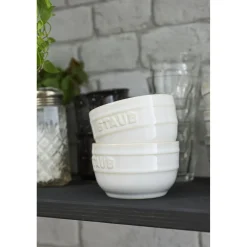 F&ouml;rmchenset 9 cm / 2-tlg, rund, Elfenbein-Weiß, Keramik