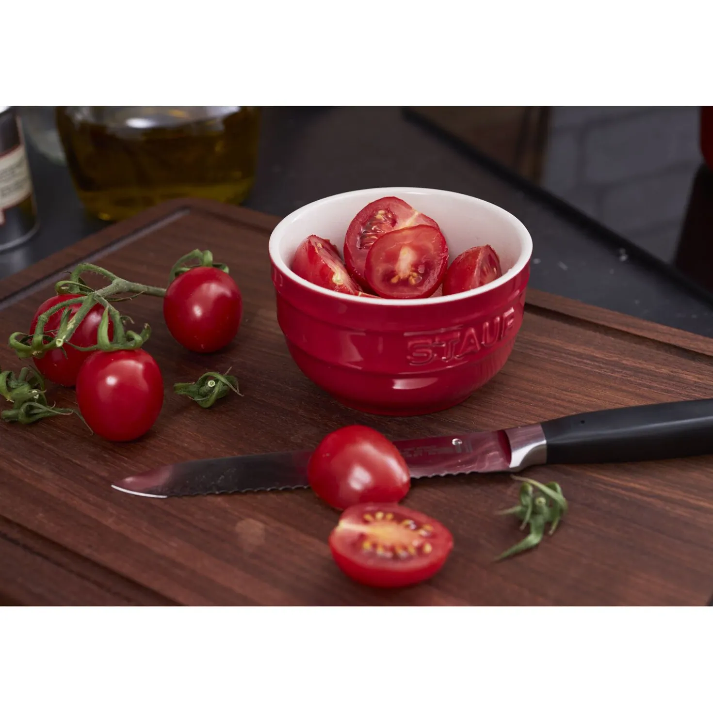 Förmchenset 9 cm / 2-tlg, rund, Kirsch-Rot, Keramik
