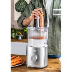 Hochleistungsstandmixer Pro mit Food Processor, Silber-Weiß