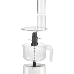 Hochleistungsstandmixer Pro mit Food Processor, Silber-Weiß