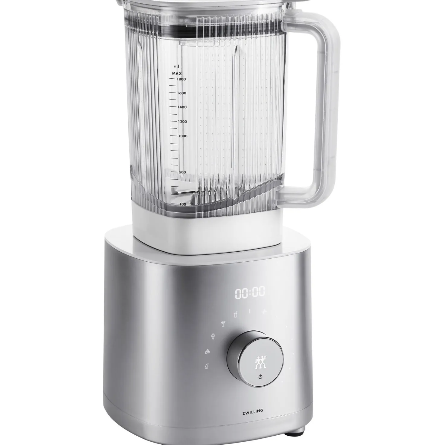 Hochleistungsstandmixer Pro mit Food Processor, Silber-Weiß