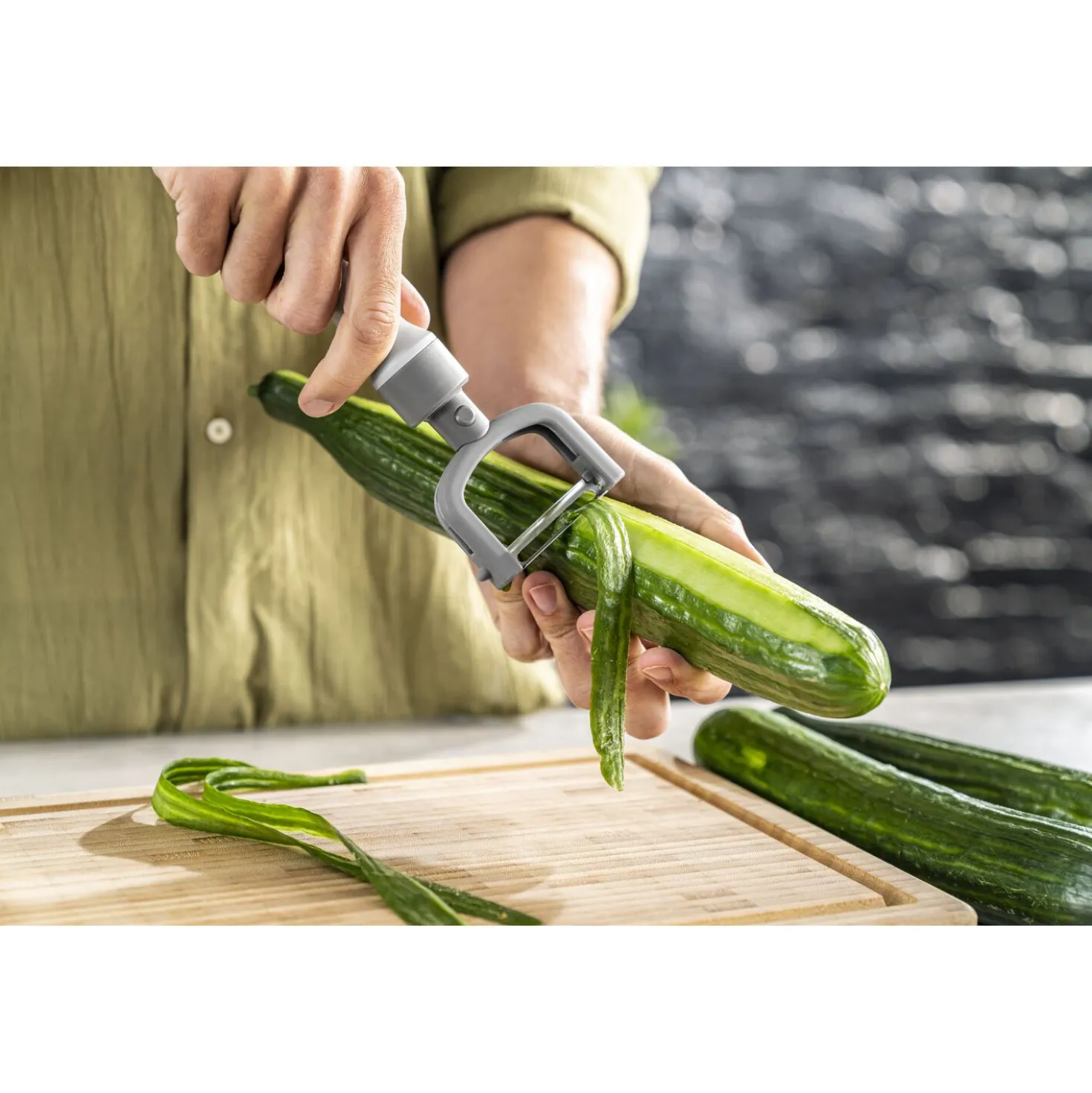 2-in-1 Sparschäler, Grau