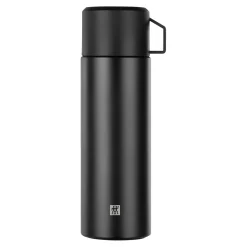Isolierflasche, 1 l, Edelstahl, Schwarz