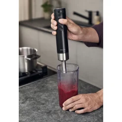 Kabelloser Stabmixer mit digitaler Küchenwaage, 4-tlg., Schwarz