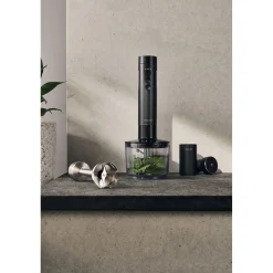 Kabelloser Stabmixer Starter Set mit Ladestation und Zerkleinerer, 5-tlg., Schwarz