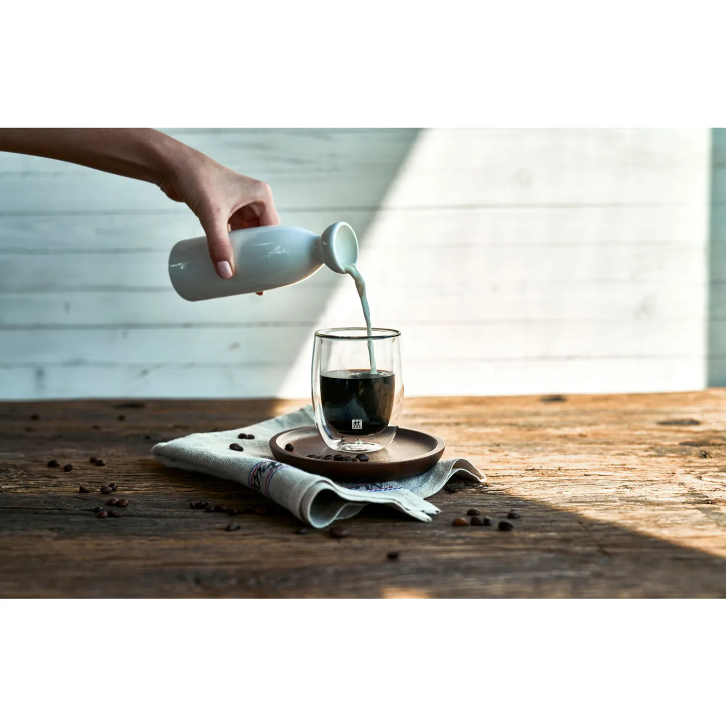 Kaffee Starterset, 5-tlg. / 1,5 l/400 ml/200 ml, Silber-Weiß, Kunststoff/Glas