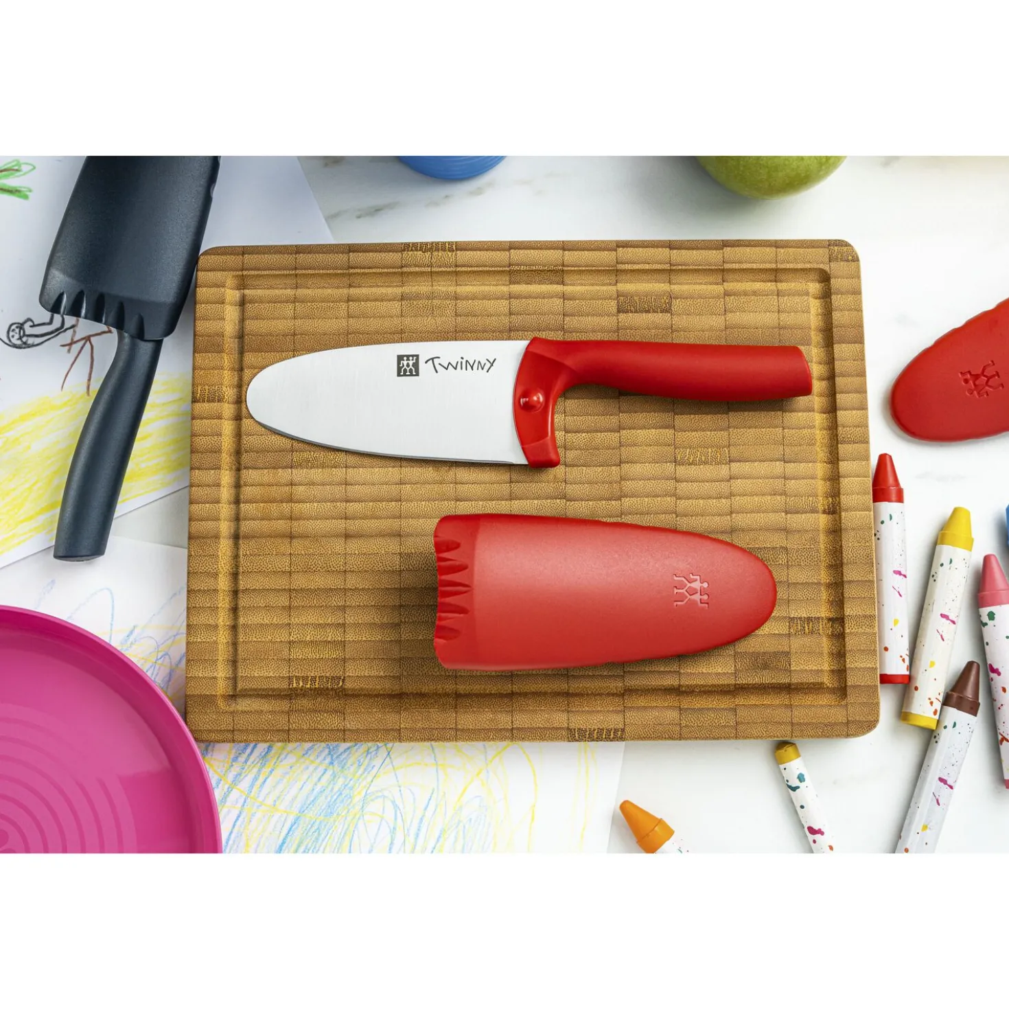 Kochmesser 10 cm, Rot