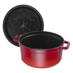 Koch-Set mit Gewürzmühlen, Wein&ouml;ffner und roter Cocotte, 4-tlg.