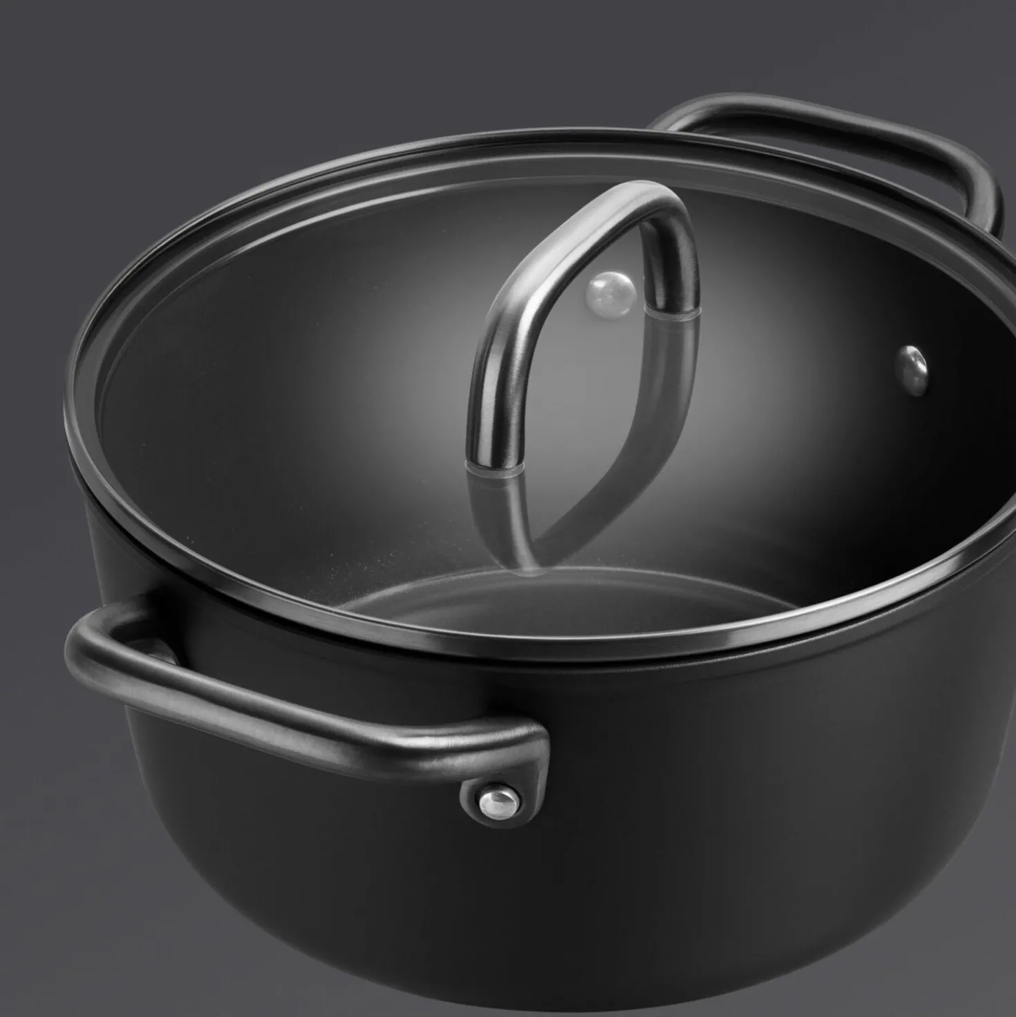 Kochtopf mit Glasdeckel 24 cm, Aluminium
