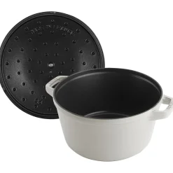 Kochtopfset Stackable 3-tlg, rund, Weisser Trüffel, Gusseisen
