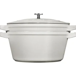 Kochtopfset Stackable 2-tlg, rund, Weisser Trüffel, Gusseisen
