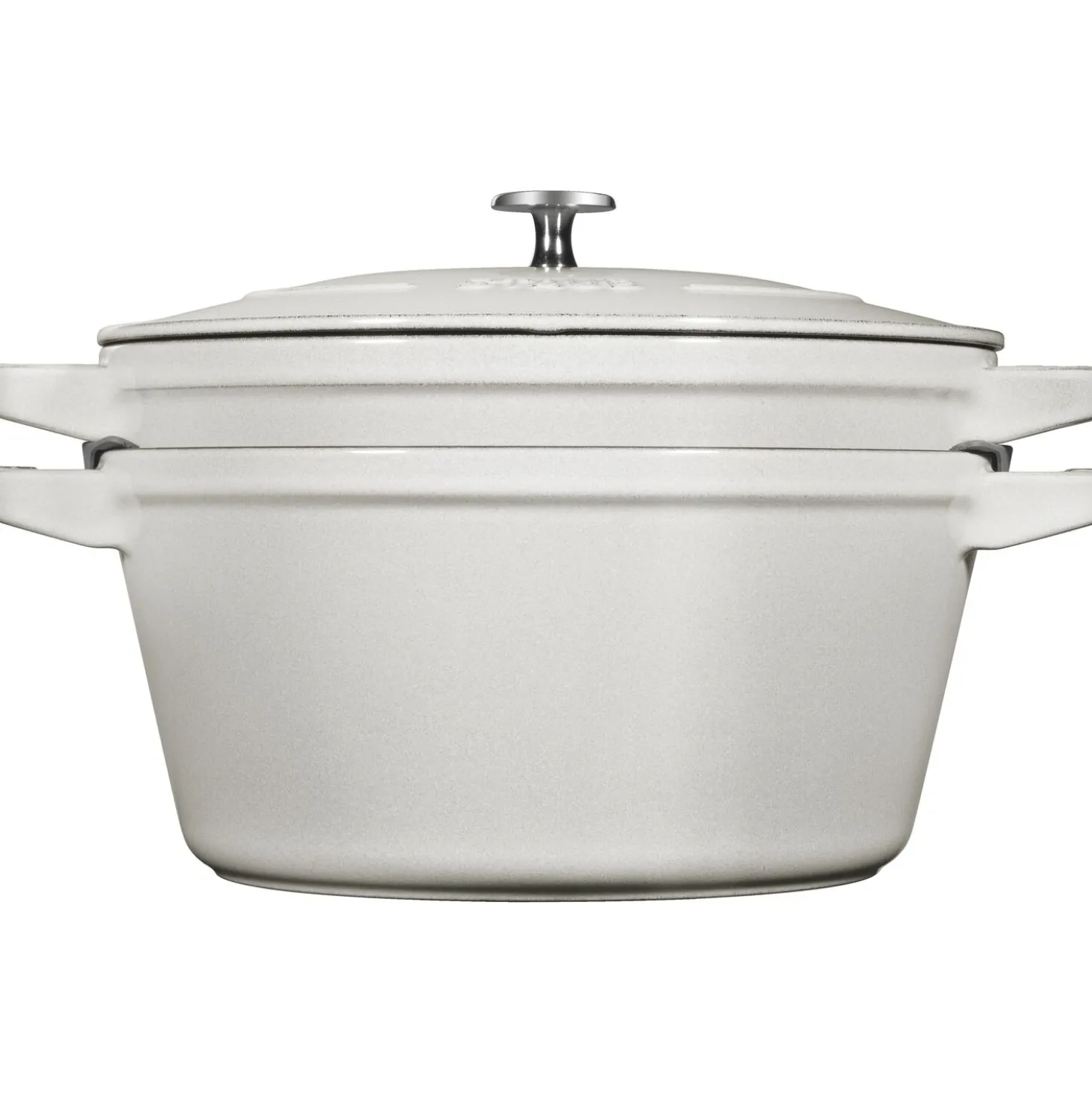 Kochtopfset Stackable 2-tlg, rund, Weisser Trüffel, Gusseisen