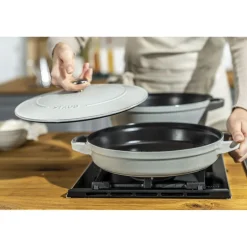 Kochtopfset Stackable 2-tlg, rund, Weisser Trüffel, Gusseisen