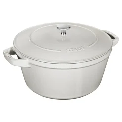 Kochtopfset Stackable 2-tlg, rund, Weisser Trüffel, Gusseisen