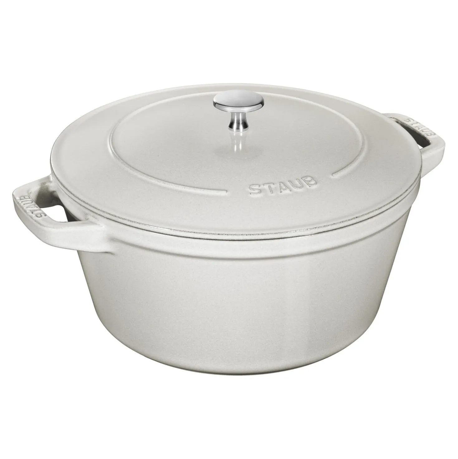 Kochtopfset Stackable 2-tlg, rund, Weisser Trüffel, Gusseisen