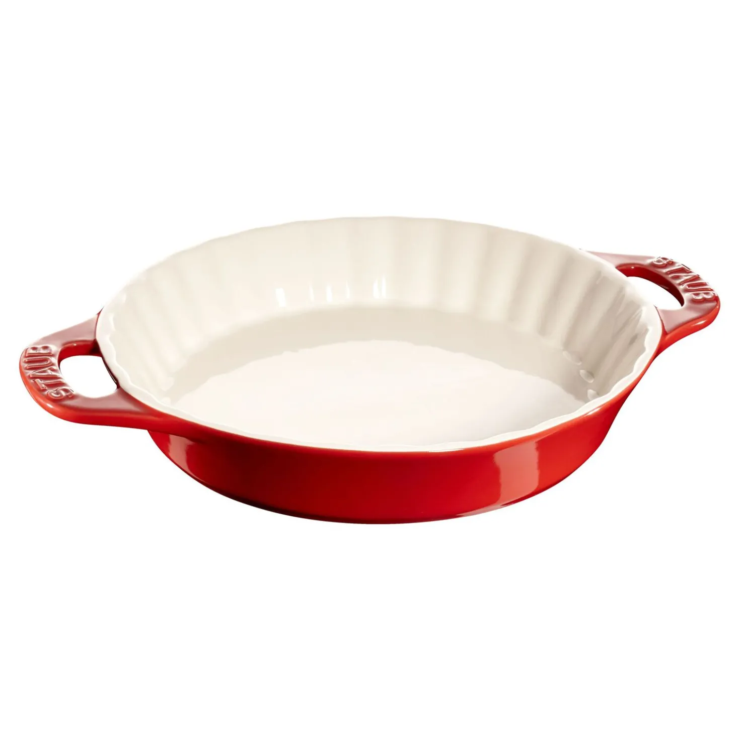 Kuchenform 28 cm, rund, Kirsch-Rot, Keramik