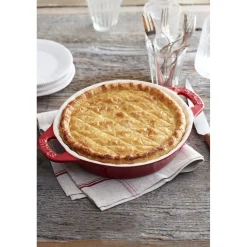 Kuchenform 28 cm, rund, Kirsch-Rot, Keramik