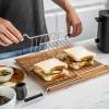 Kurzschlitztoaster, Sandwichzange & Br&ouml;tchenaufsatz Set, 4-tlg., Weiß/Silber, Stahl