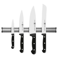 Messer & MagnetleisteSet, 5-tlg. / 10/16/20/45 cm, Schwarz/Silber